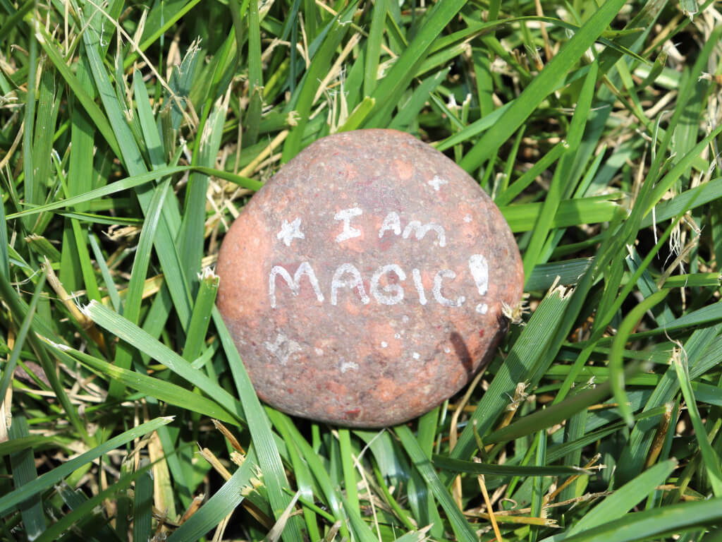 Rock with I am Magic written on it