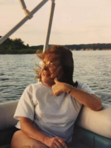 Regan's mom on a boat